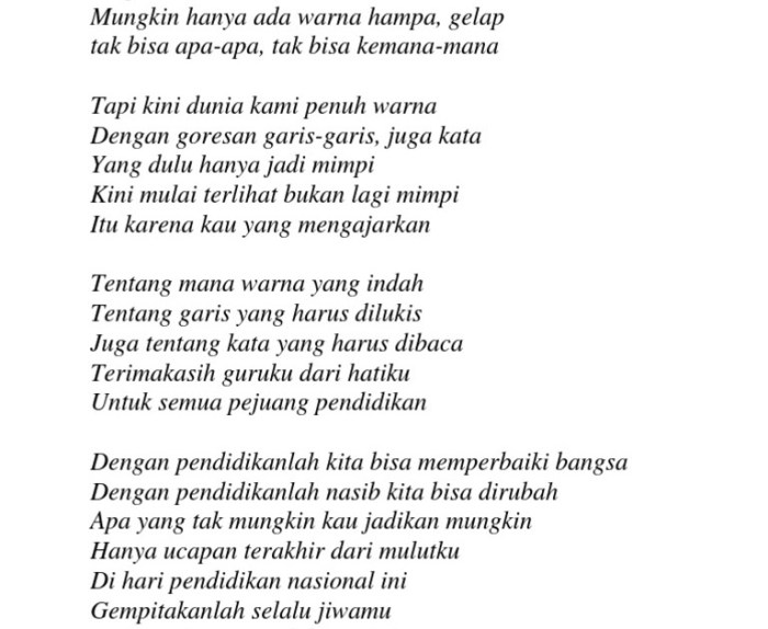 Contoh puisi tentang pendidikan