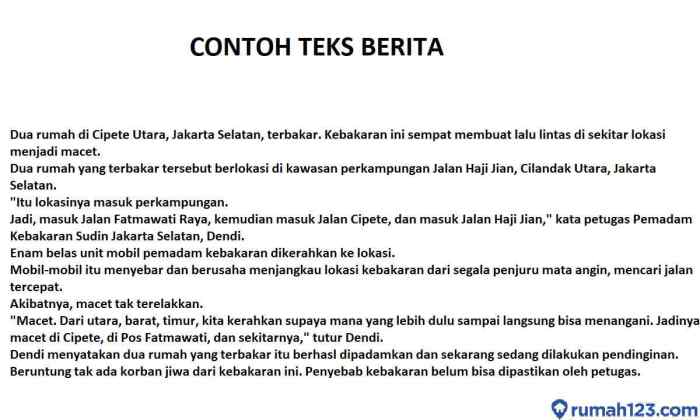 Berita teks contoh 5w 1h singkat baca beserta presenter strukturnya unsur titikdua kesehatan menjadi juga Tuliskan contoh teks berita tentang pendidikan