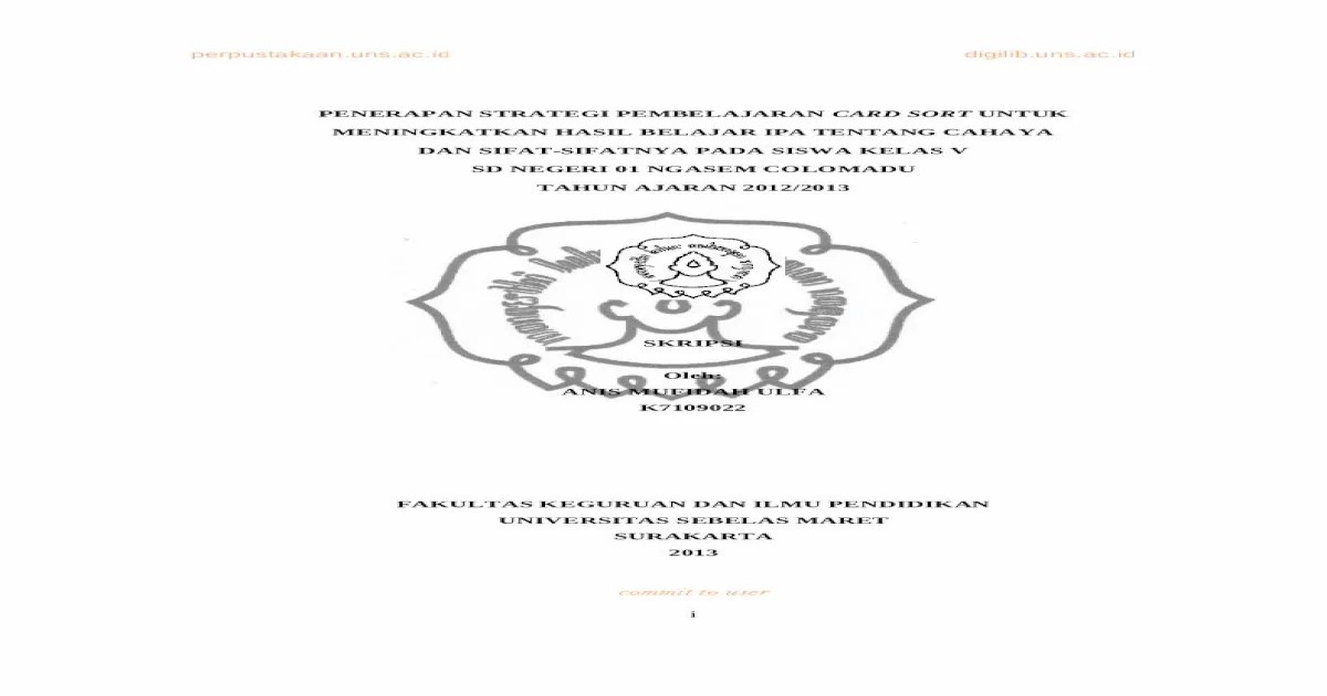 Strategi pembelajaran card sort