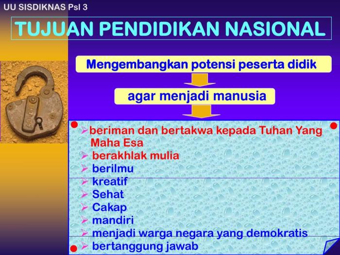 Pendidikan nasional tujuan pancasila